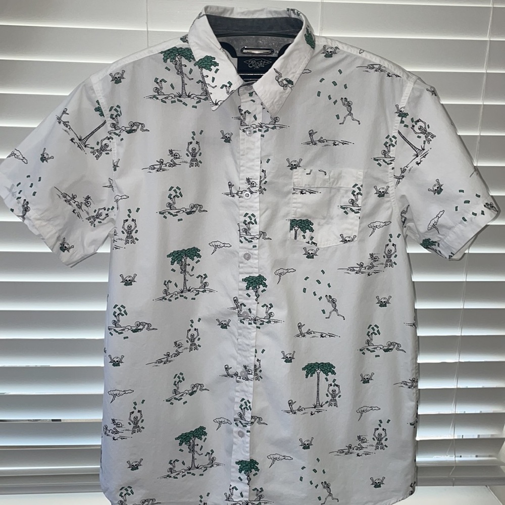 Eighty Eight Money Falling Button Down Collar Shirt Size XL